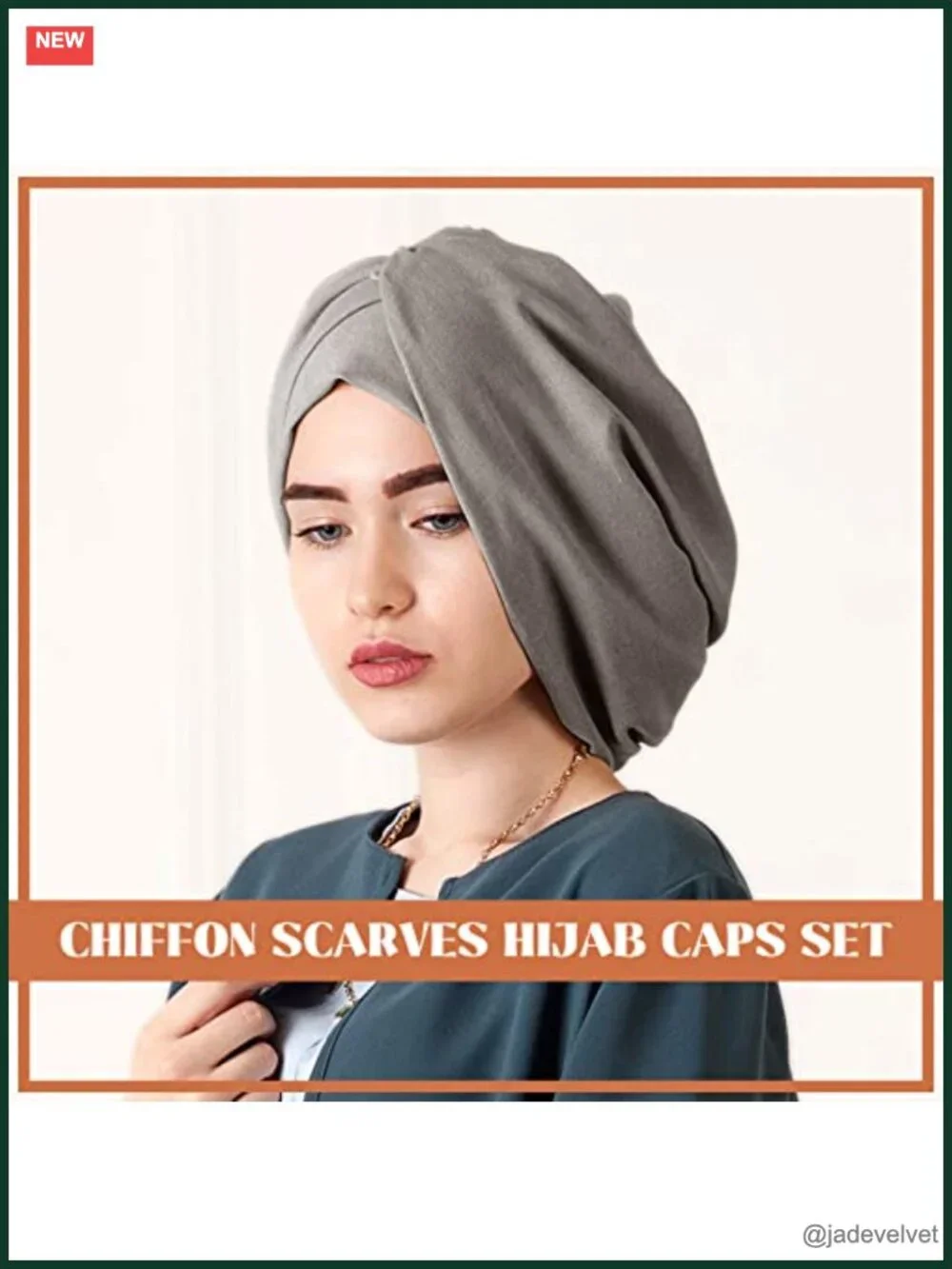 Chiffon Scarves Set with Hijab Caps Muslim Underscarf Turban Sleep Hats Soft
